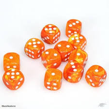 Chessex 12ct 16mm D6 - SOLAR/WT